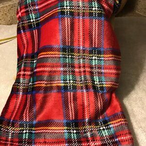 NWT Motif Christmas Tree Skirt Red, Green, black Soft Plush Fabric Reversable